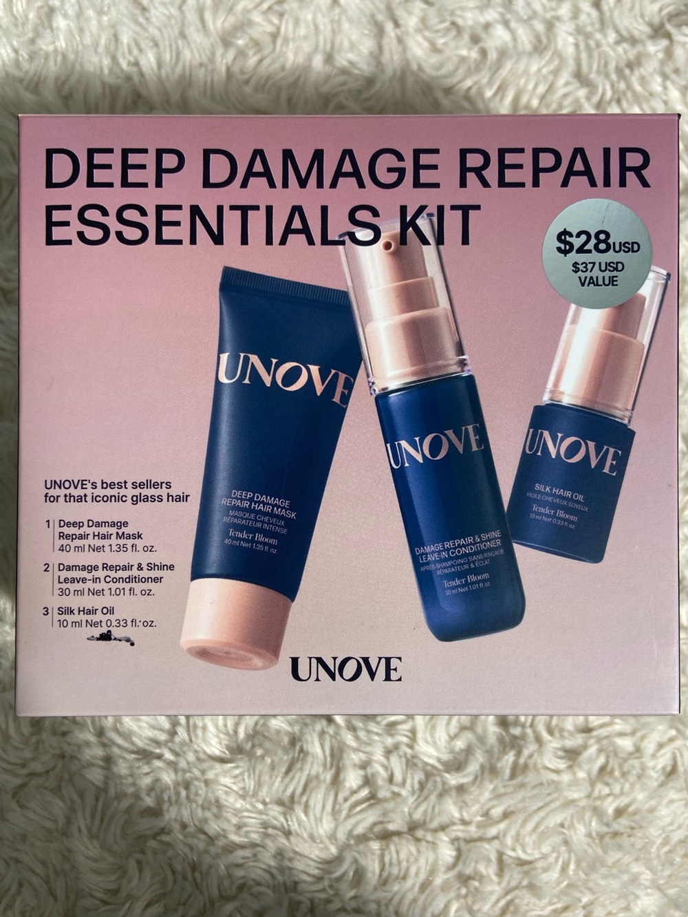 Unove Deep Damage Repair Essentials Mini Trio Hair Set NEW